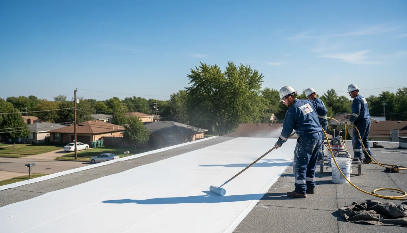 Commercial roof coating in Roberts, IL near me